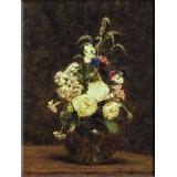 Kwiaty w szklanym wazonie - Fantin-Latour (B)