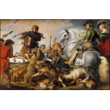 Polowanie na wilka i lisa - Peter Paul Rubens (D)